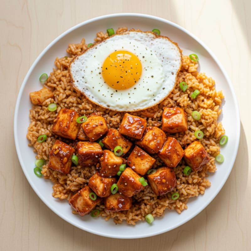 Gochujang Chicken with Kimchi Fried Rice