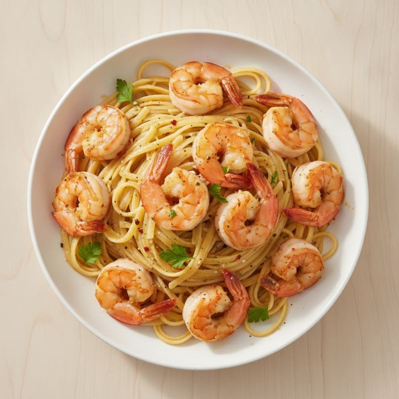 Garlic Butter Shrimp Scampi with Linguine
