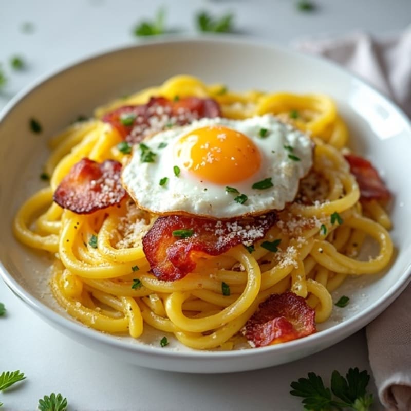Creamy Turkey Bacon Spaghetti Squash Carbonara