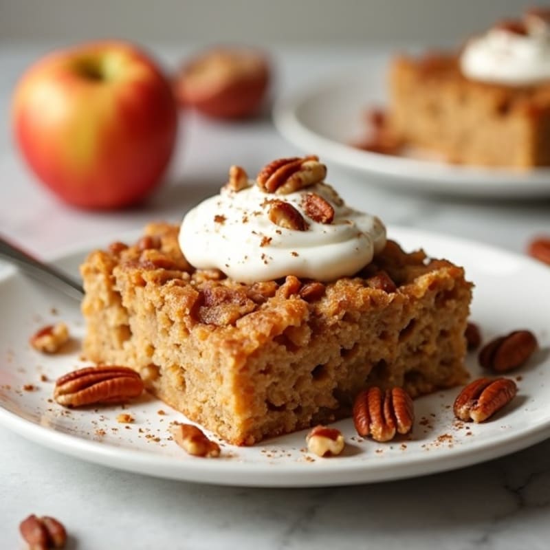 Warm Baked Apple Cinnamon Oatmeal with Toasted Pecans