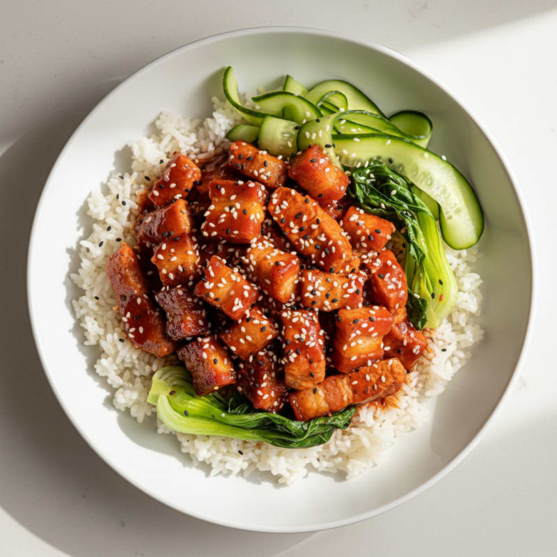 Spicy Gochujang Pork Belly Bowl