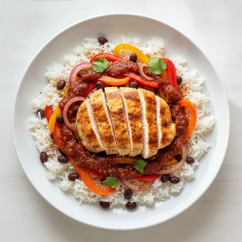 Chicken and Pepper Rice Bowl
