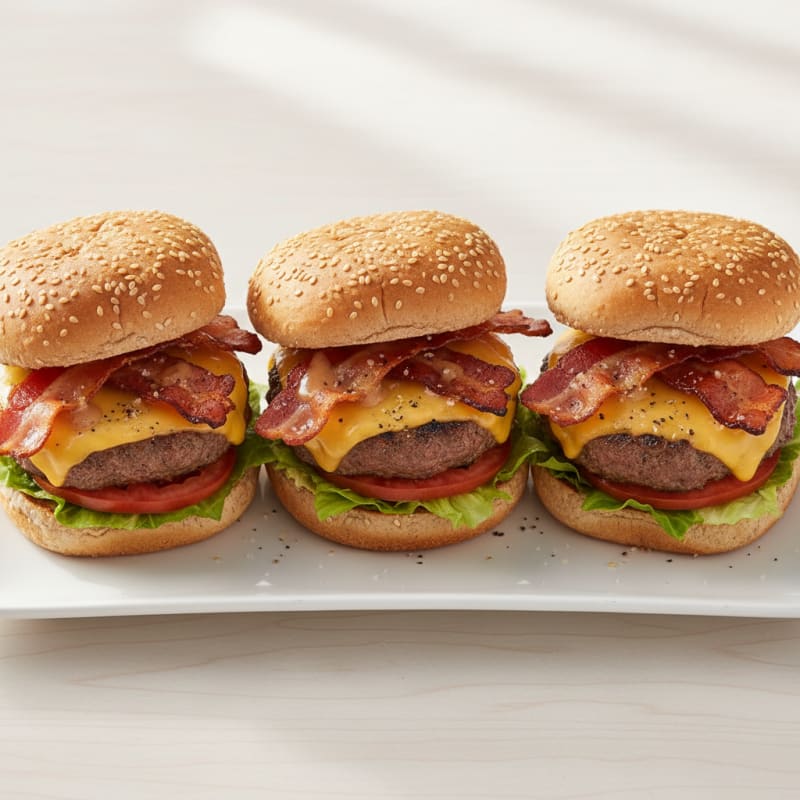 Crispy Double Bacon Cheeseburger Sliders