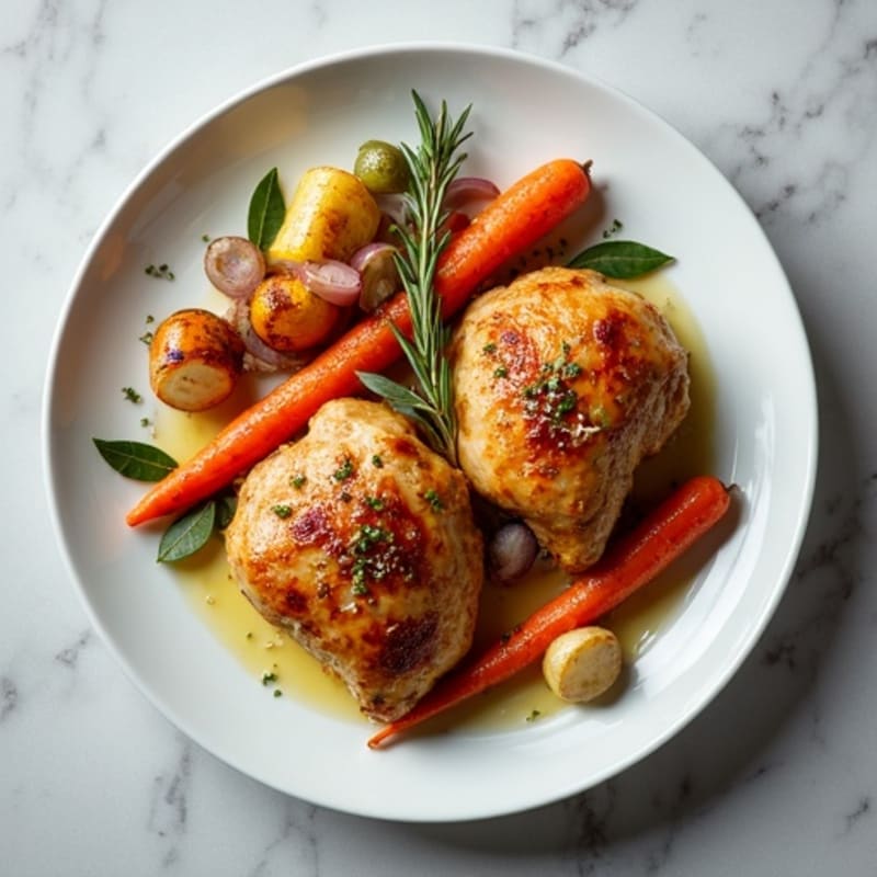 Herb-Roasted Chicken Thighs with Crispy Root Vegetables