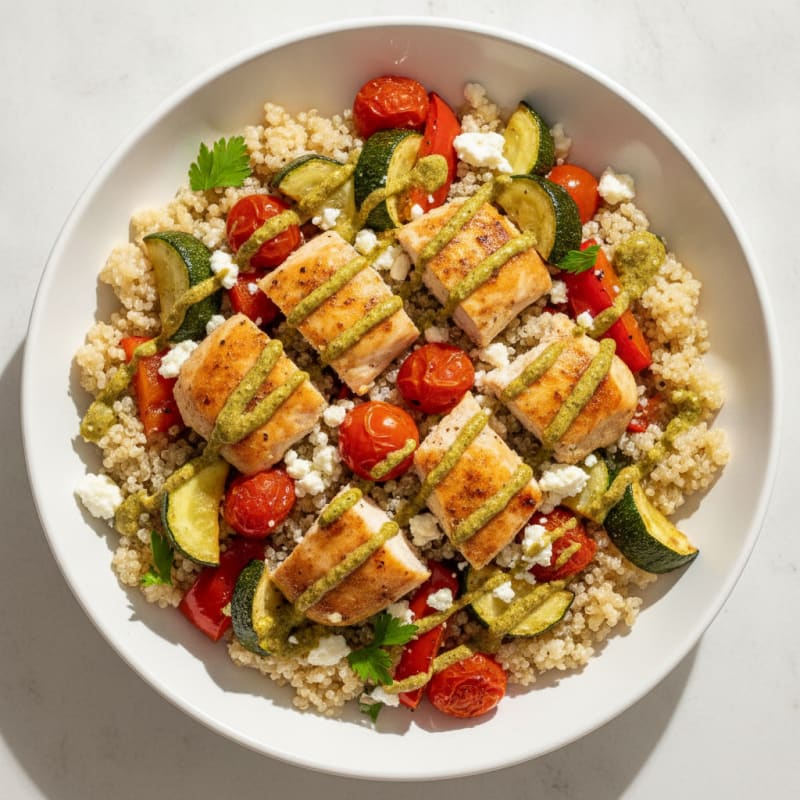 Mediterranean Quinoa Bowl with Roasted Vegetables