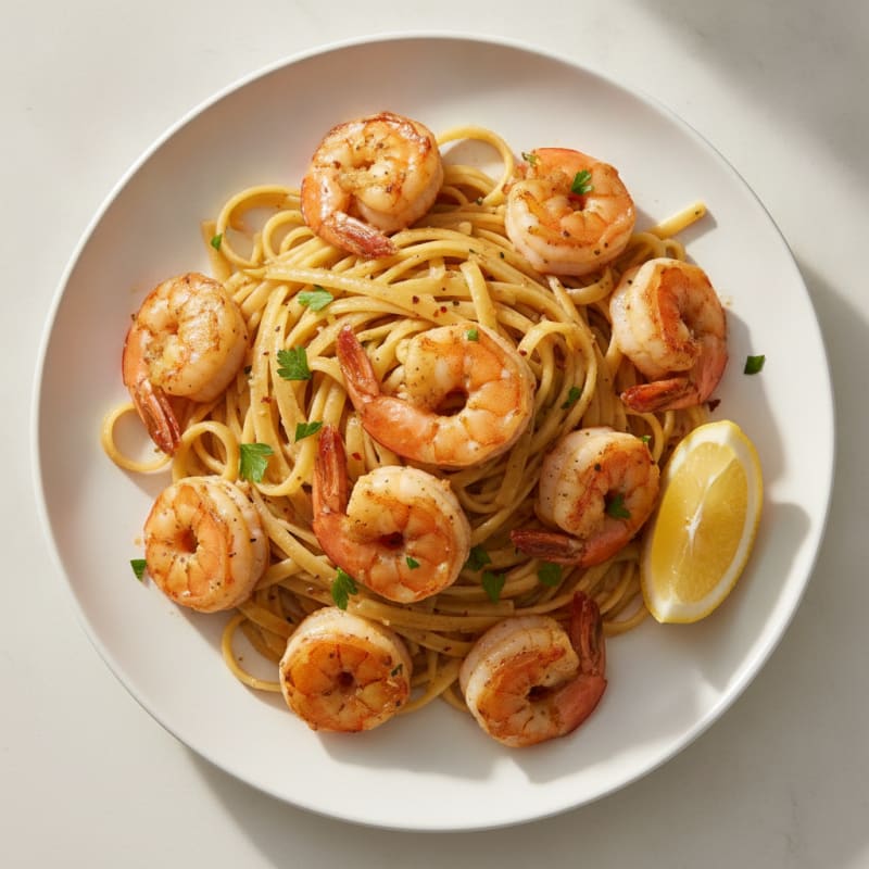 Garlic Butter Shrimp Scampi with Linguine