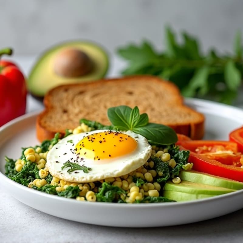 Egg White and Spinach Scramble with Cottage Cheese