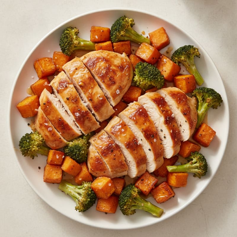 Sheet Pan Honey-Garlic Chicken and Sweet Potatoes
