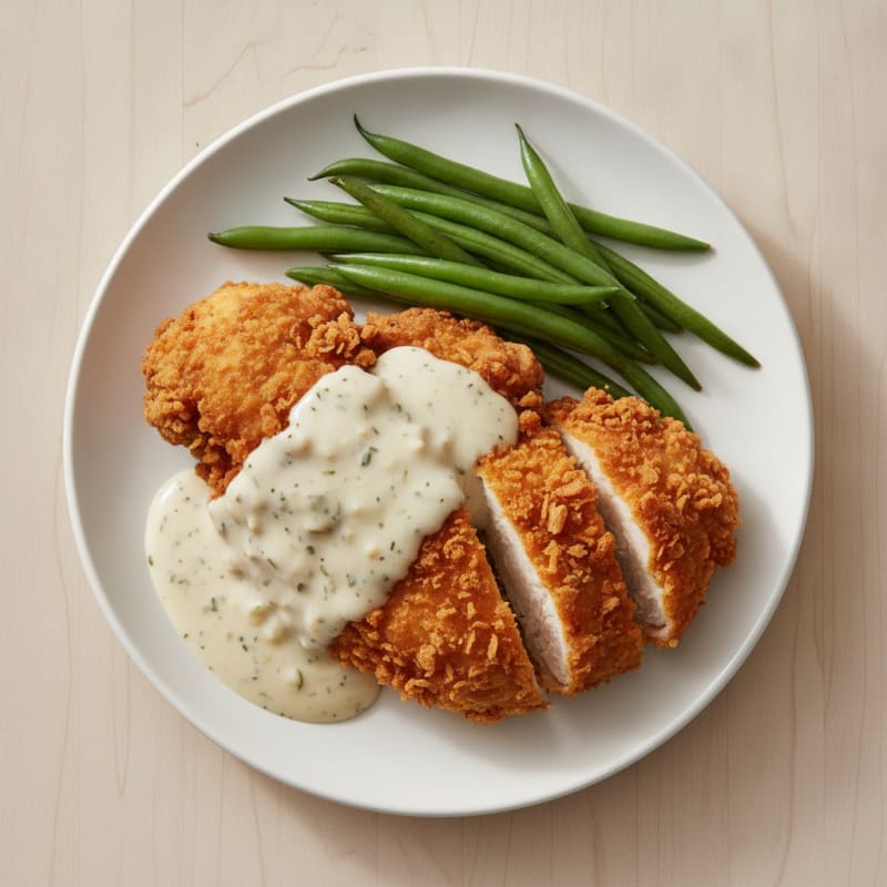 Crispy Buttermilk Fried Chicken with Creamy Gravy