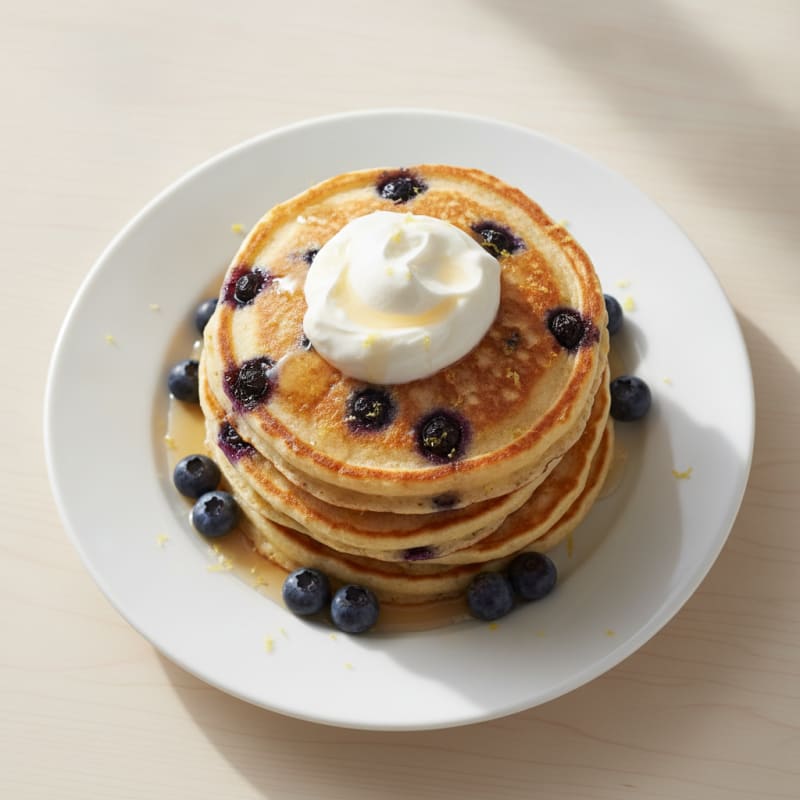 Blueberry Ricotta Pancakes with Lemon Zest