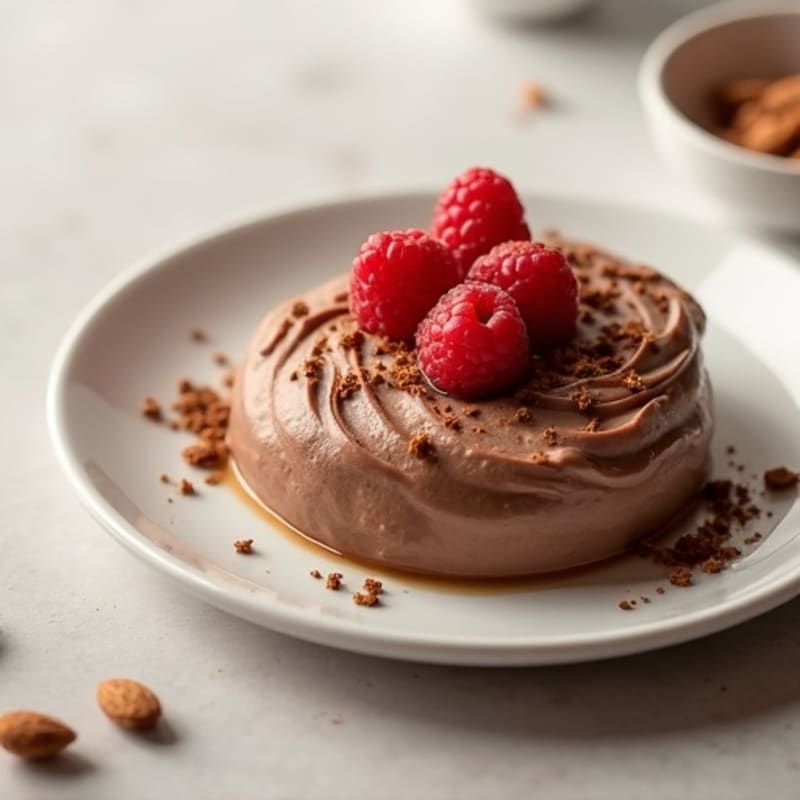 Chocolate Protein Mousse with Almond Butter Swirl