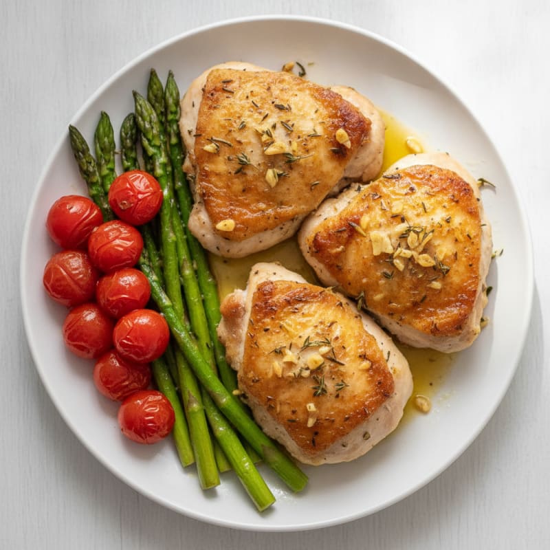 Garlic Herb Roasted Chicken Thighs
