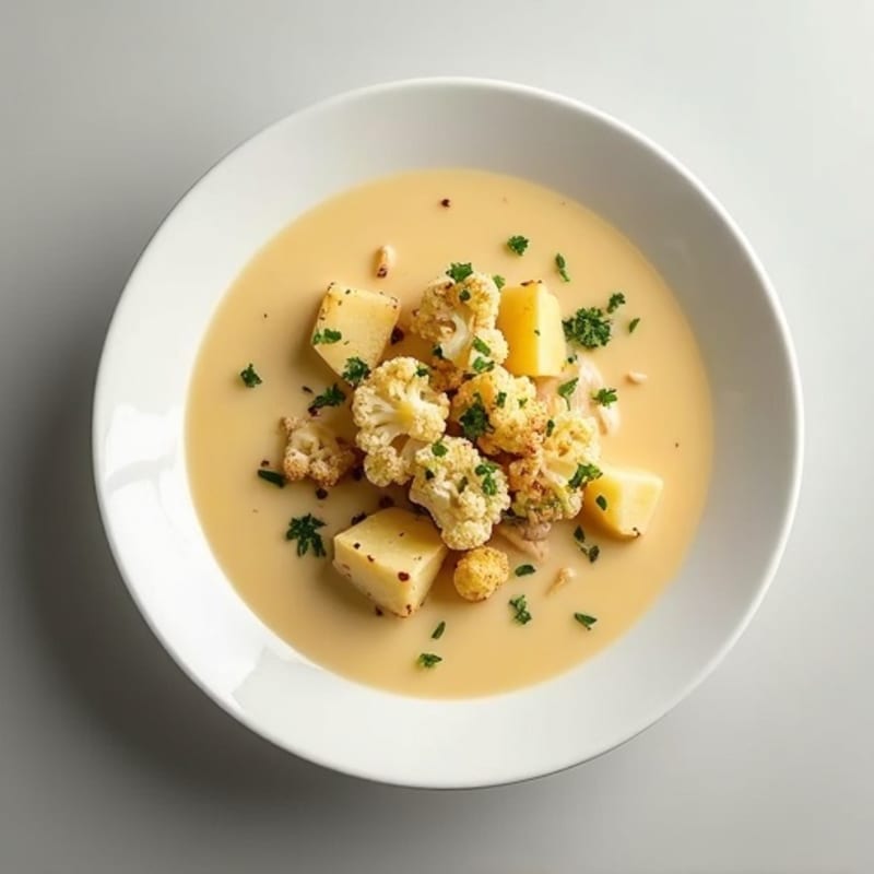 Creamy Roasted Garlic Cauliflower Potato Soup