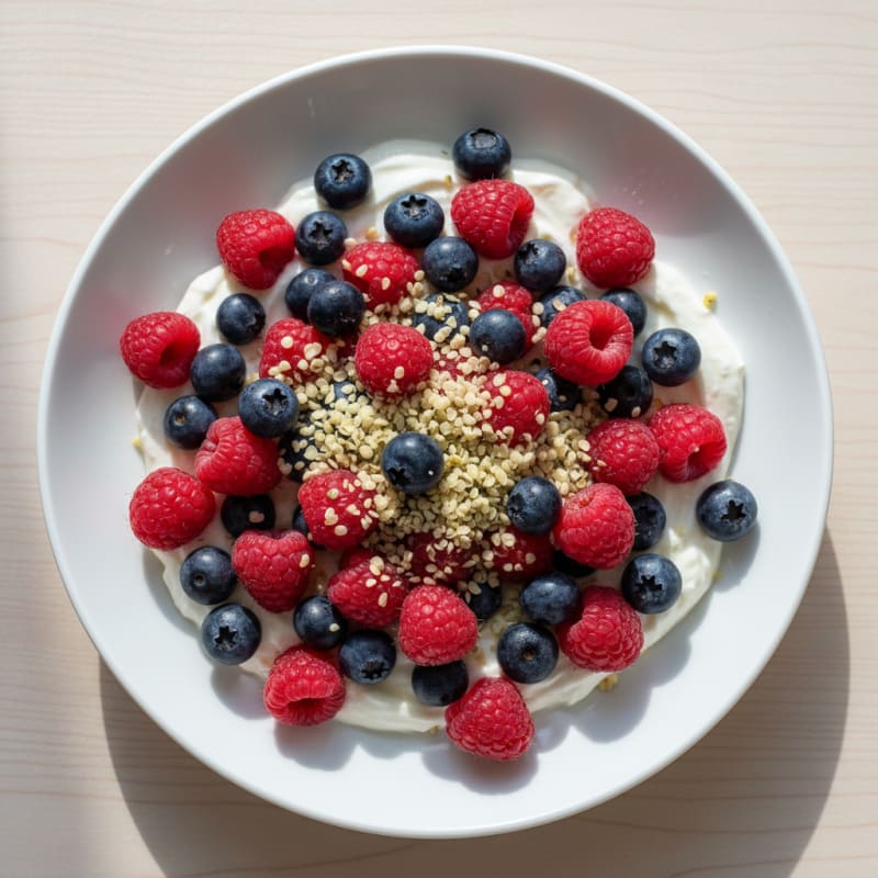Silky Protein Yogurt Parfait with Mixed Berries and Whey