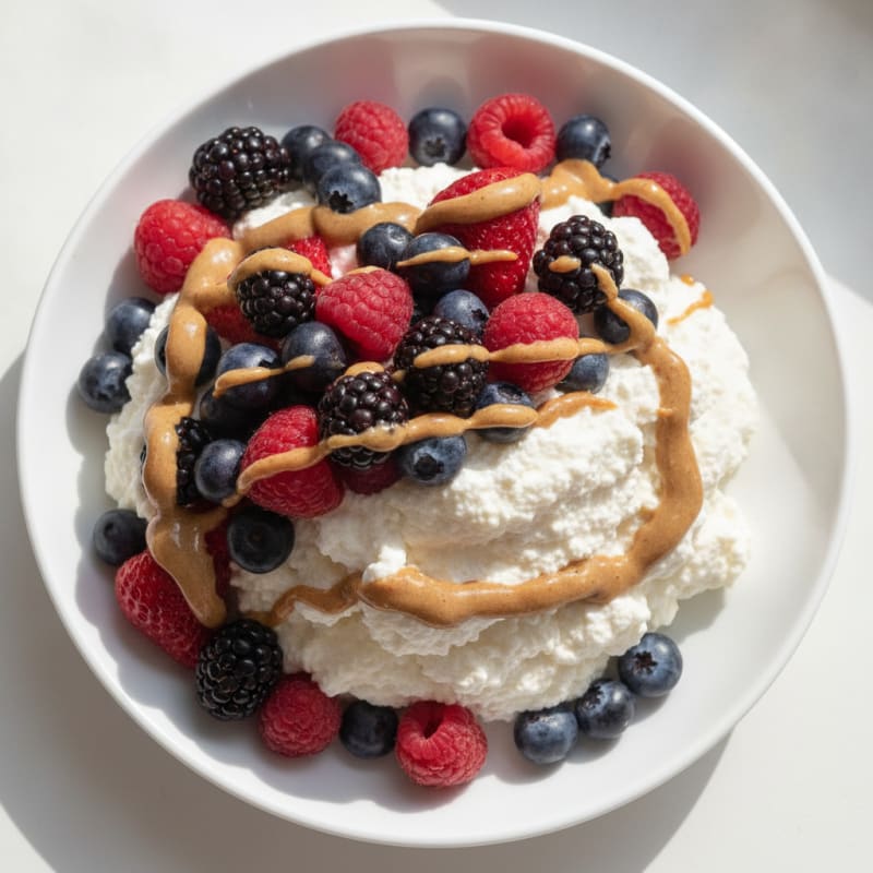 Silky Greek Yogurt Protein Mousse with Mixed Berries