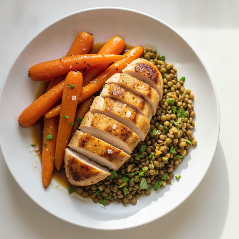 Maple-Glazed Roasted Carrots and Chicken