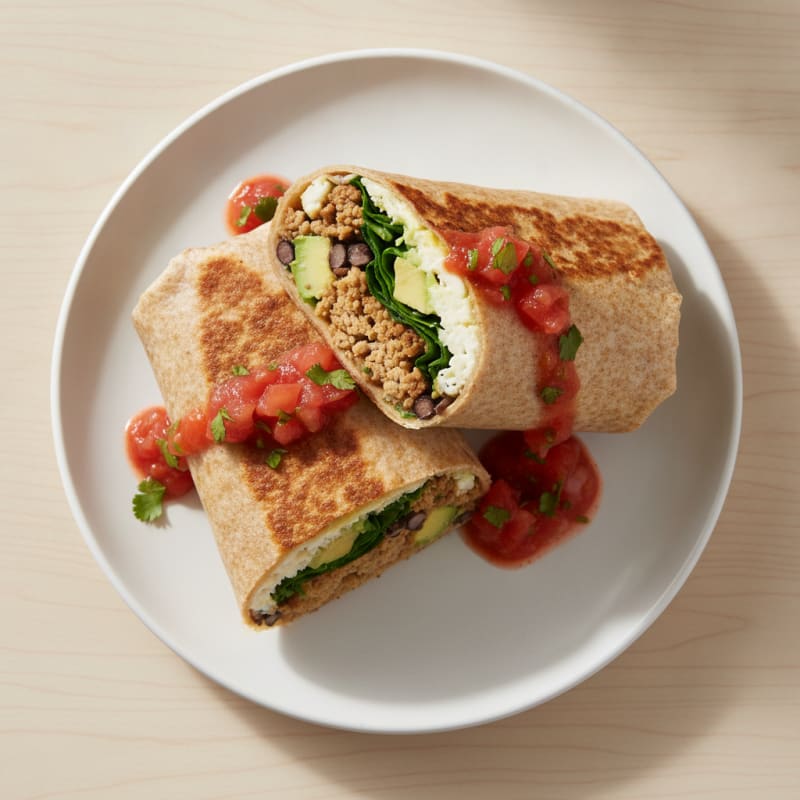 Loaded Breakfast Burrito with Salsa