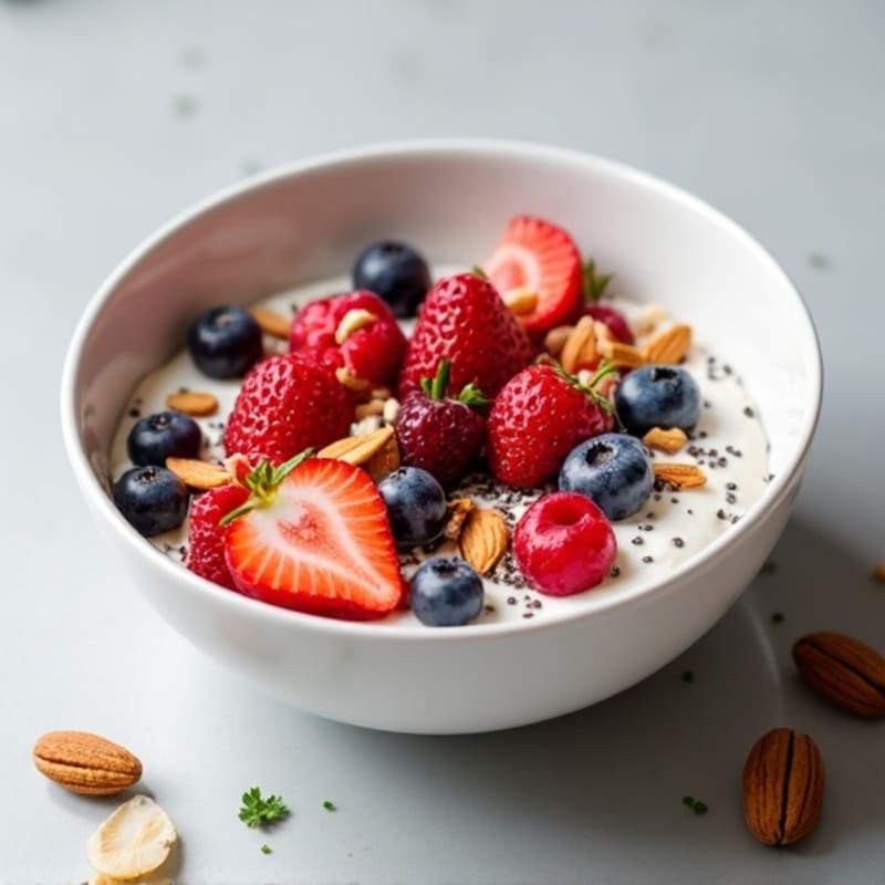 High-Protein Greek Yogurt with Fresh Berries and Toasted Nuts