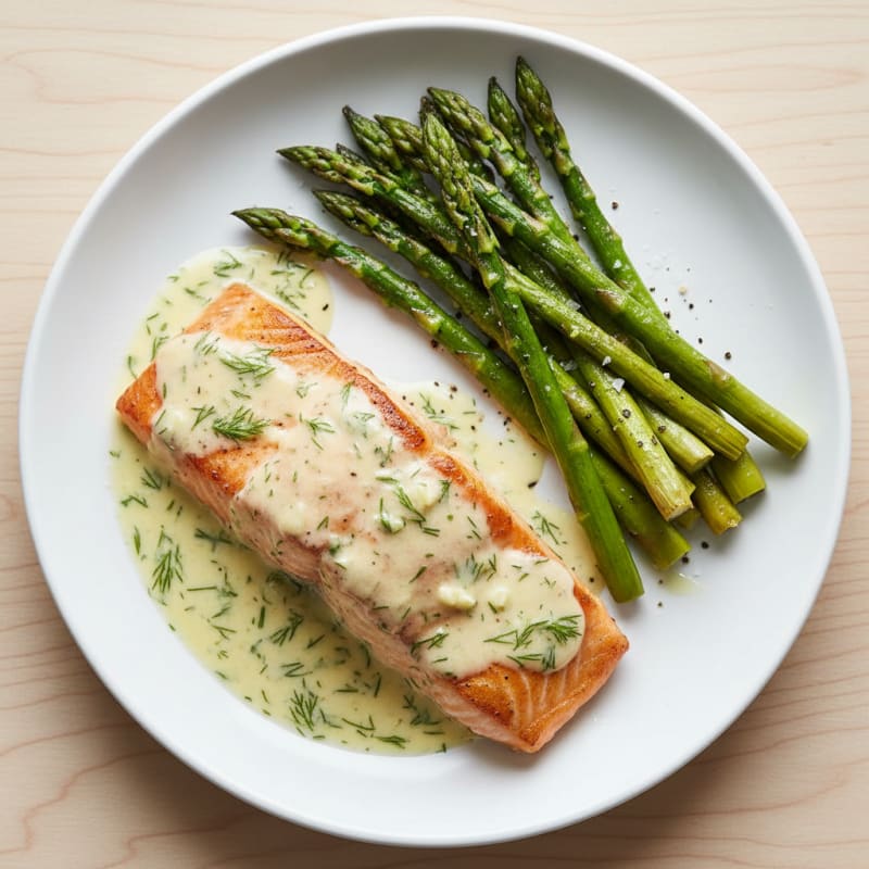 Pan-Seared Salmon with Lemon-Dill Sauce