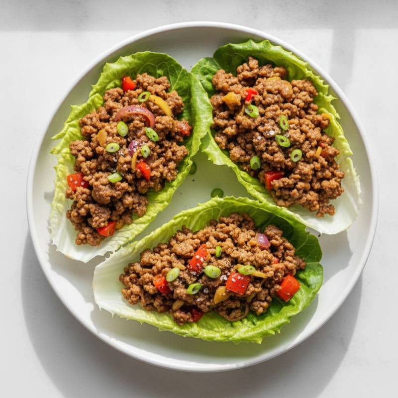 Lean Ground Beef Lettuce Wraps