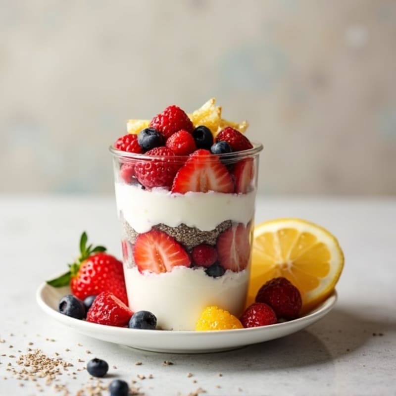 Creamy High-Protein Lemon Berry Cottage Cheese Parfait