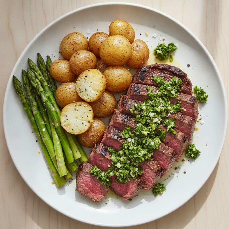 Pan-Seared Sirloin with Fresh Herb Gremolata