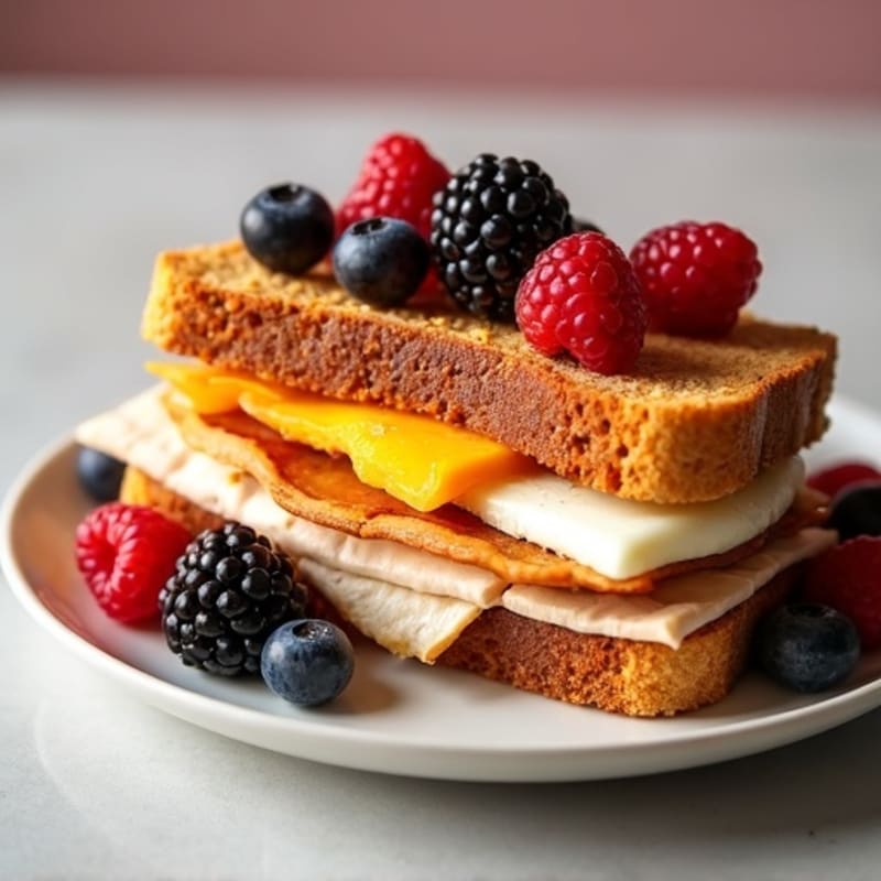 Crispy Air-Fried Almond Butter & Berry Sandwich