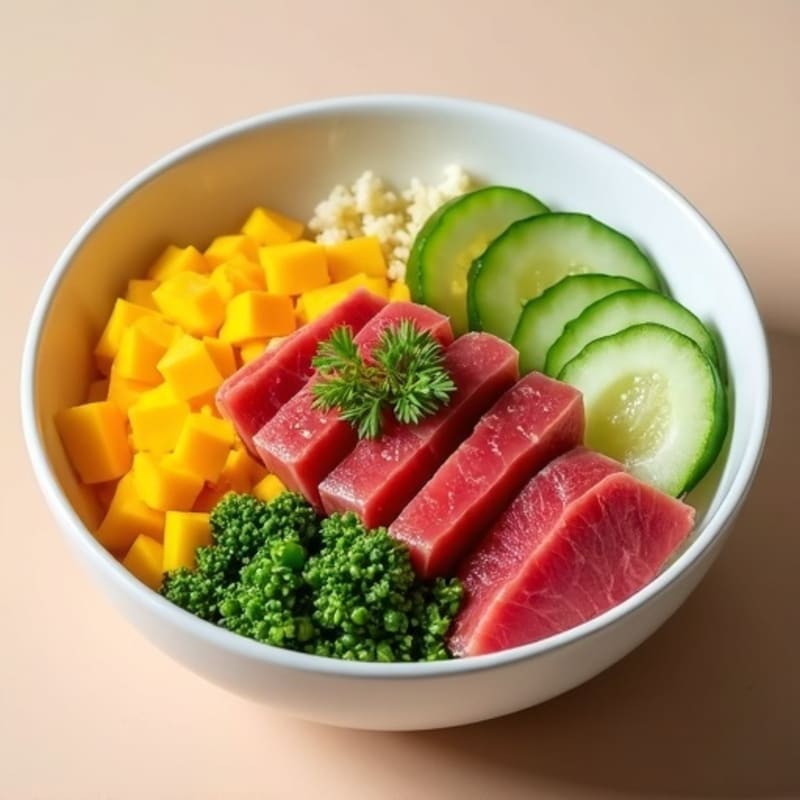 Fresh Ahi Tuna Poke Bowl with Mango