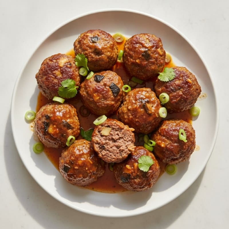 Garlic Beef & Portobello Meatballs