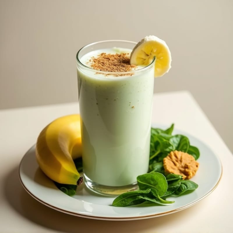 Protein Shake with Spinach and Peanut Butter