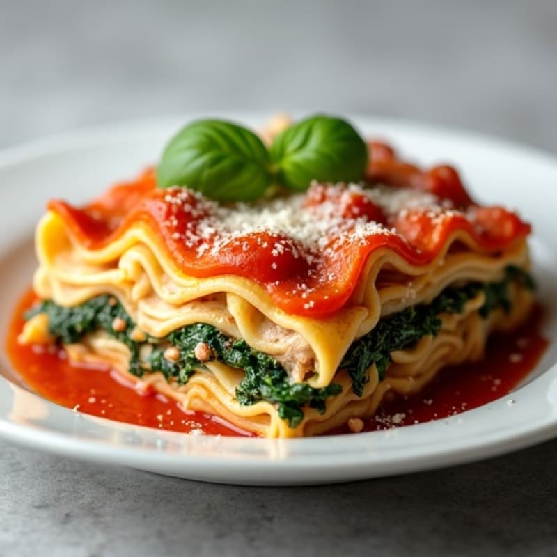 Lean Ground Turkey and Spinach Lasagne with Creamy Ricotta