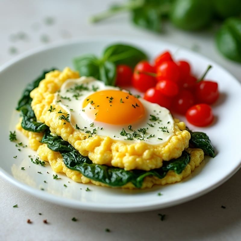 Fluffy Herb-Spinach Egg White Scramble