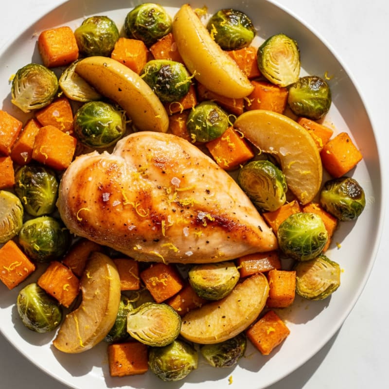 Zesty Roasted Vegetable and Fruit Medley