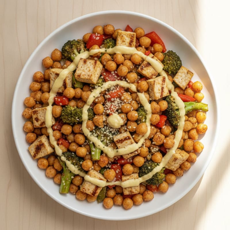 Roasted Vegetable and Chickpea Bowl