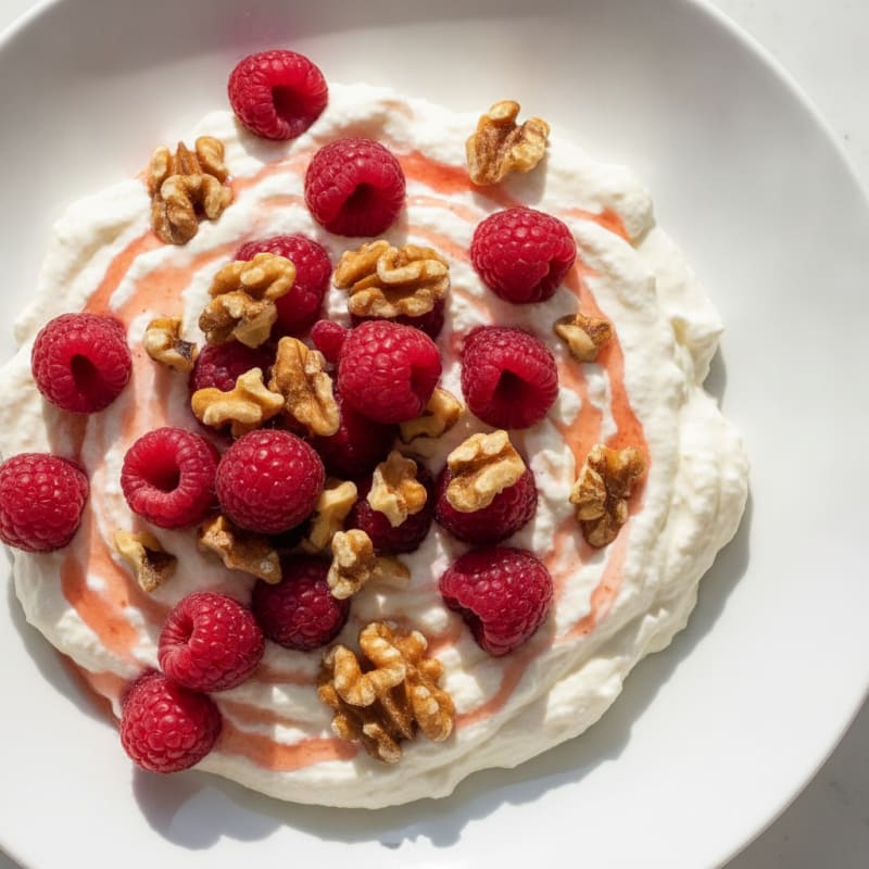 Silky Berry Protein Mousse with Chopped Nuts