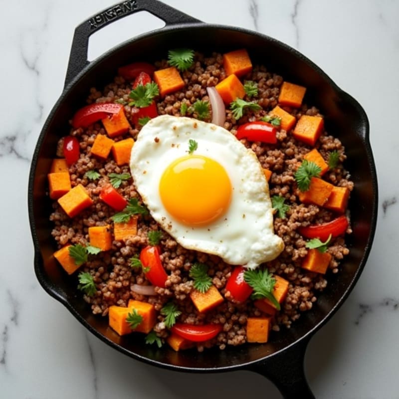 Hearty Ground Beef and Sweet Potato Skillet