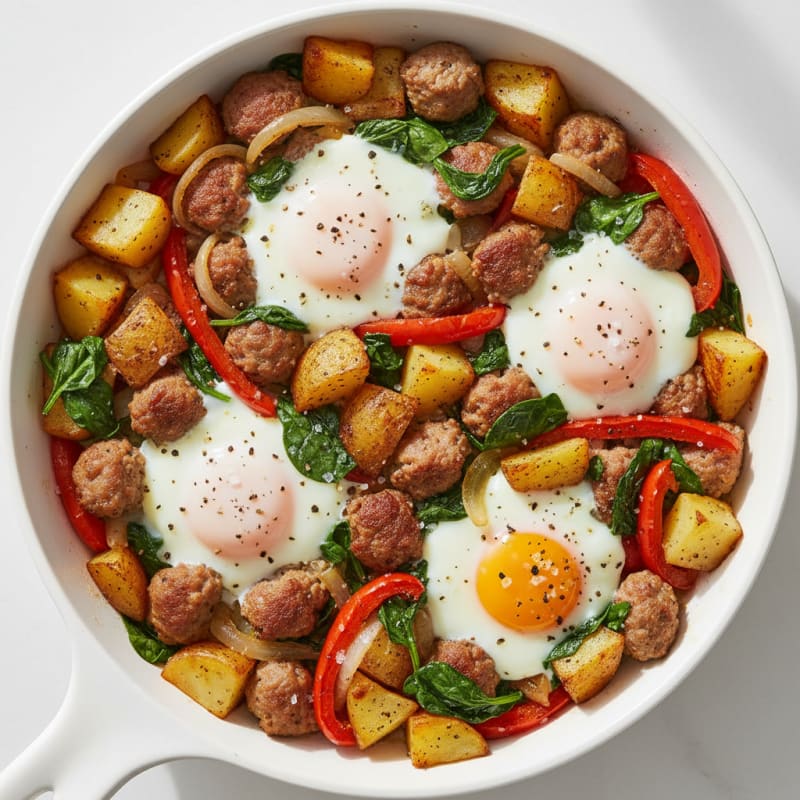 Crispy Potato and Sausage Breakfast Skillet