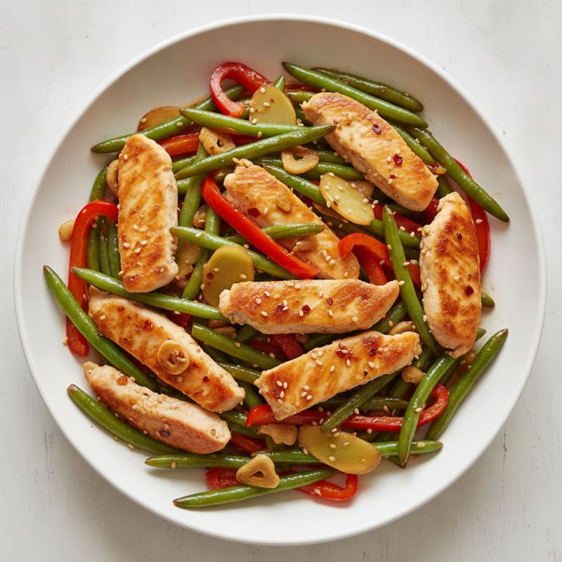 Garlic Chicken and Green Bean Stir-Fry