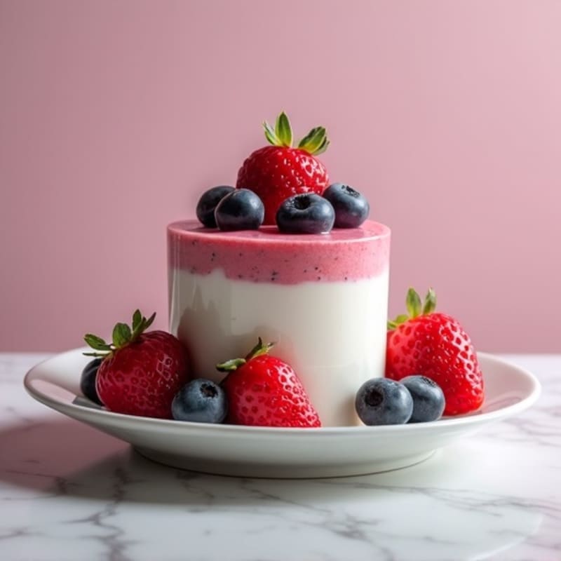 Greek Yogurt Protein Pudding with Mixed Berries