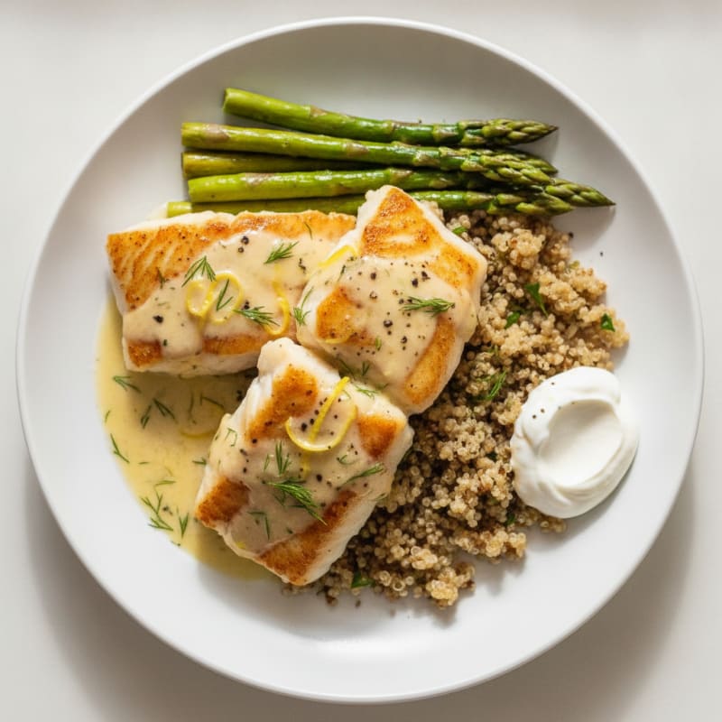 Pan-Seared Cod with Lemon-Dill Sauce