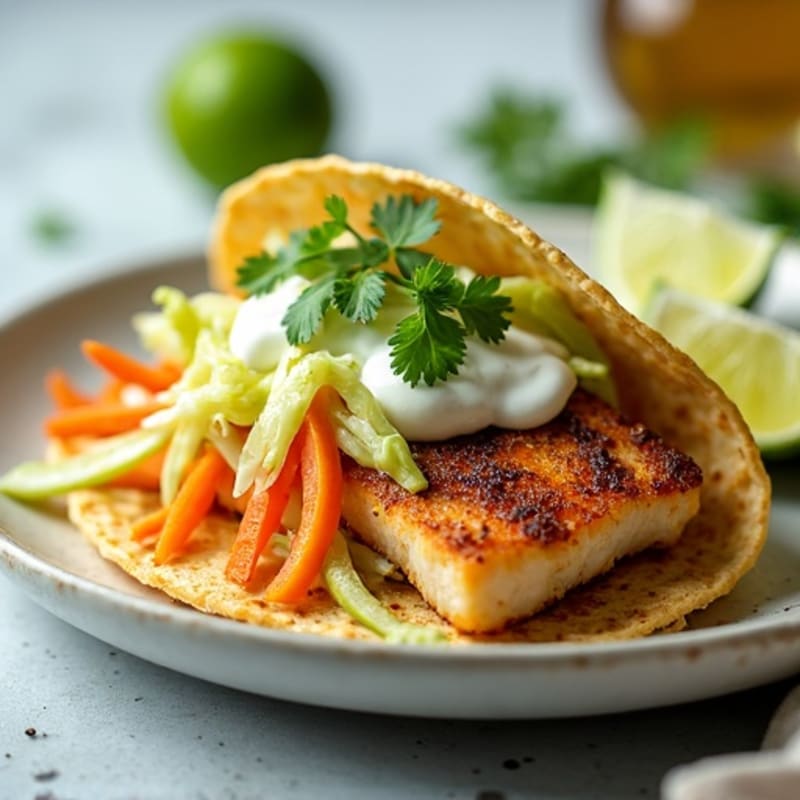 Crispy Pan-Seared Fish Tacos with Fresh Cabbage Slaw