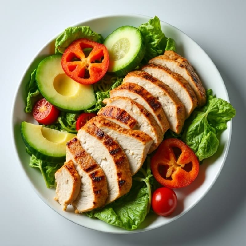 Grilled Turkey Breast Salad with Crunchy Vegetables