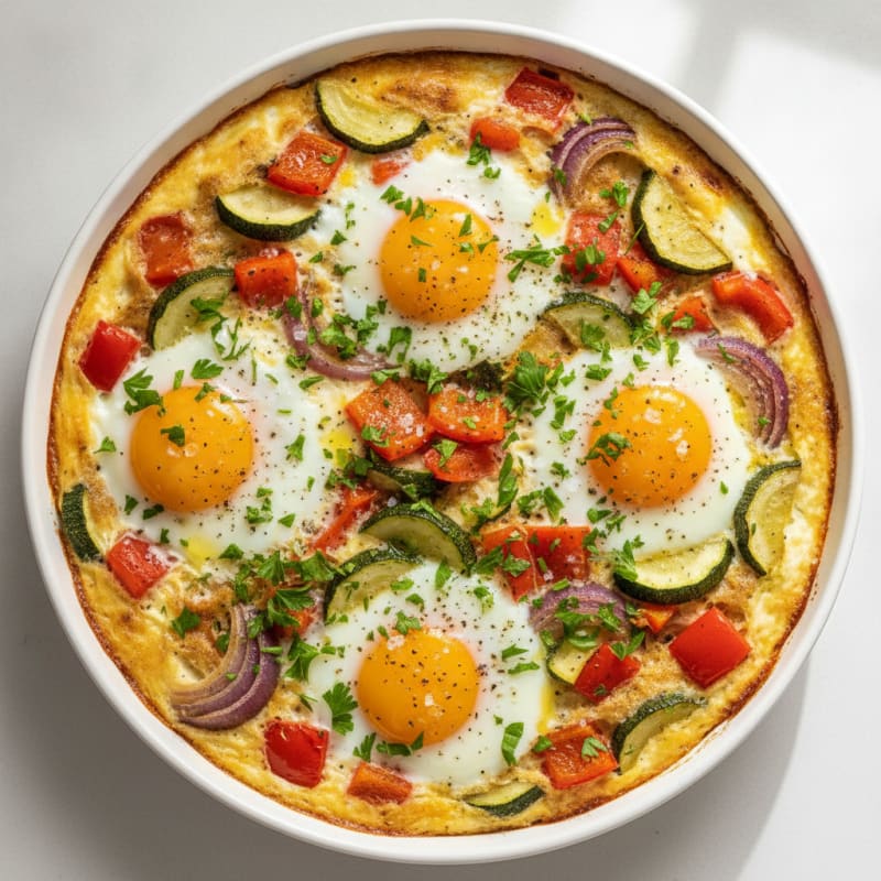 Baked Eggs with Roasted Vegetables