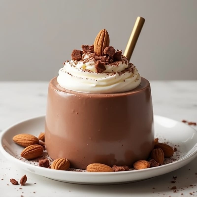 Silky Chocolate Protein Pudding with Almond Butter
