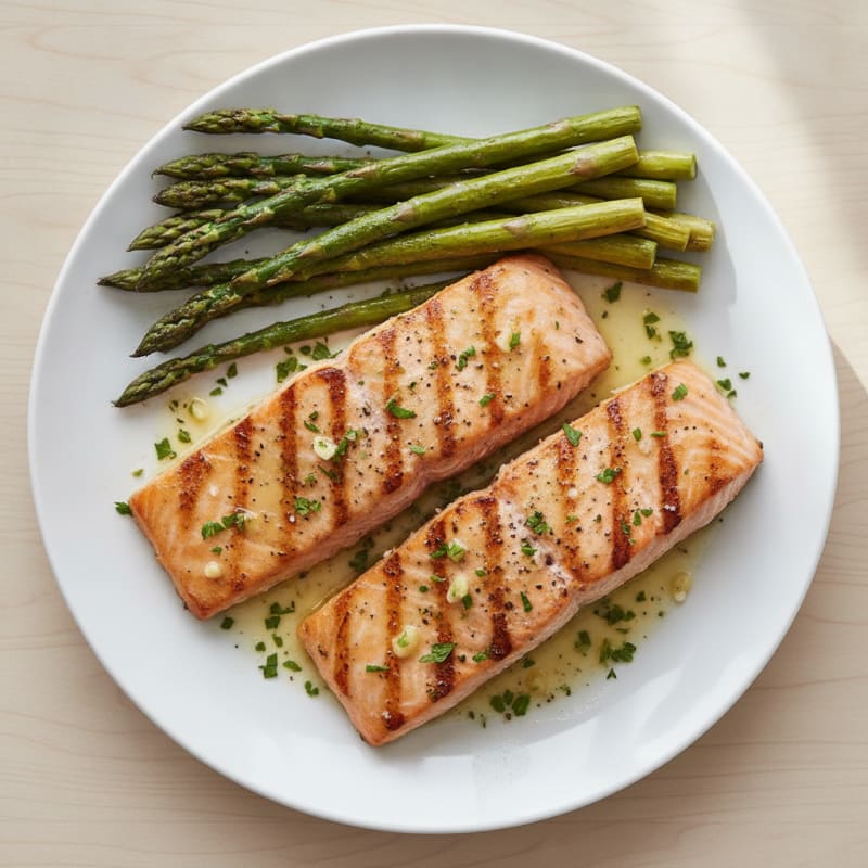 Lemon Herb Grilled Salmon with Asparagus