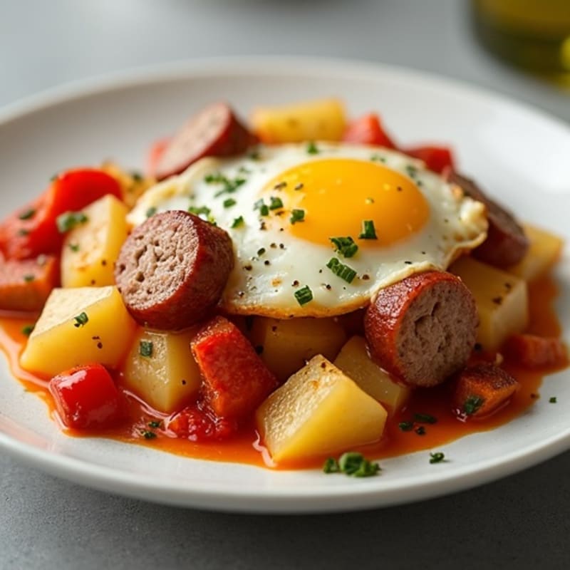 Hearty Lean Sausage and Roasted Potato Casserole with Bell Peppers