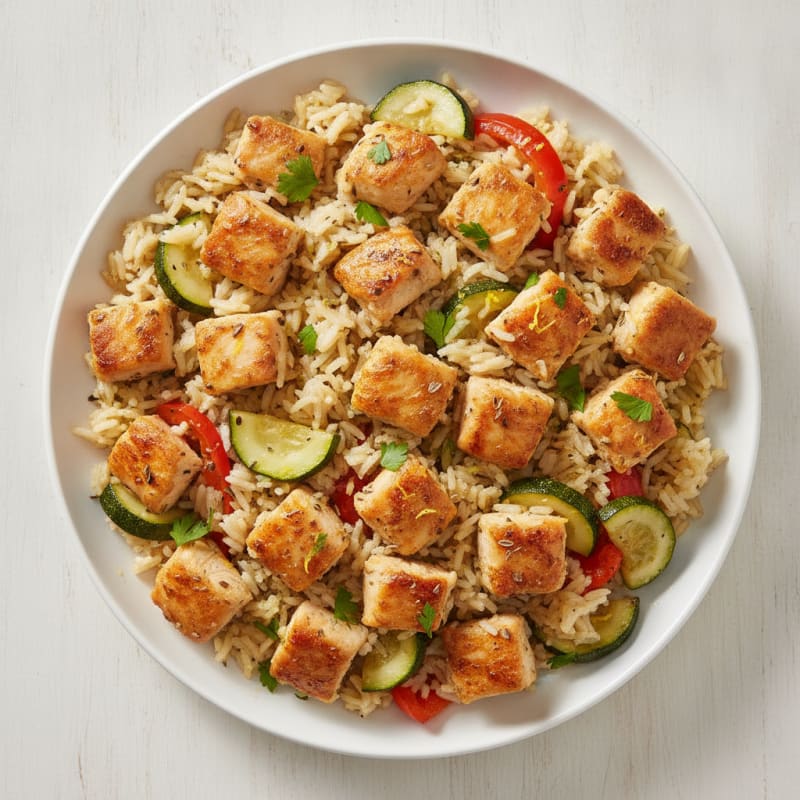 Sheet Pan Lemon Herb Chicken and Rice