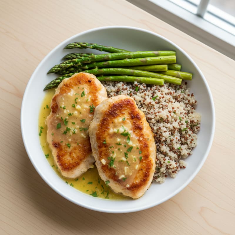 Pan-Seared Chicken Cutlet with Lemon-Herb Sauce