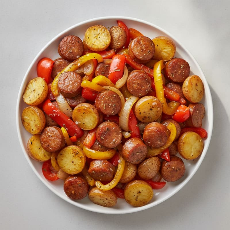 Sheet Pan Sausage and Peppers
