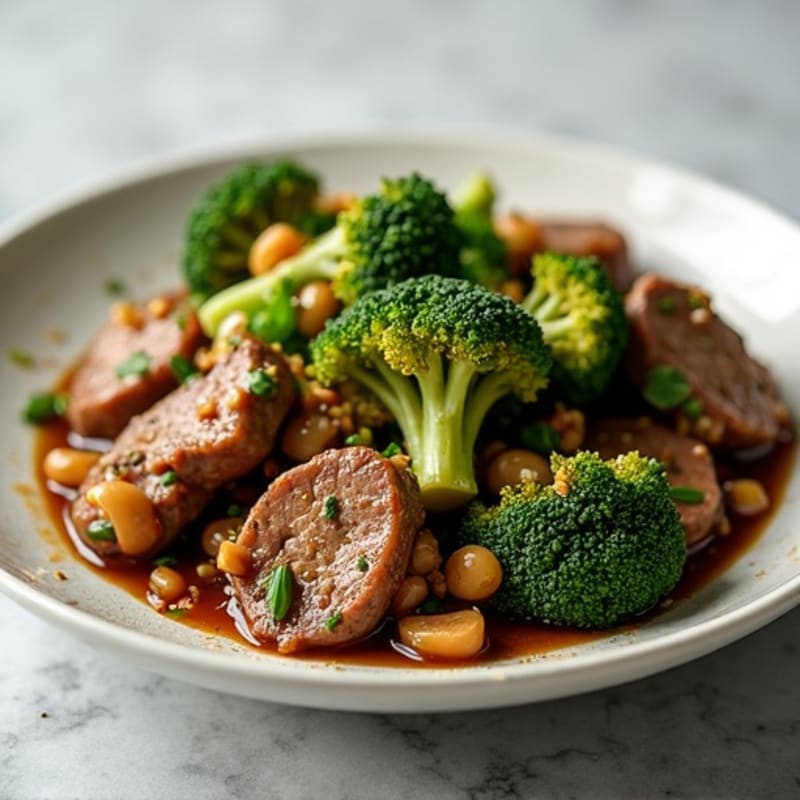 Garlic Ginger Beef and Crispy Broccoli Stir-Fry